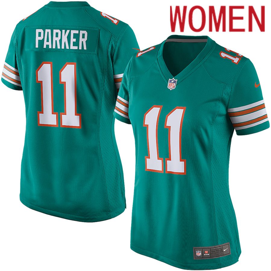 Women Miami Dolphins 11 DeVante Parker Nike Green Game Player NFL Jersey